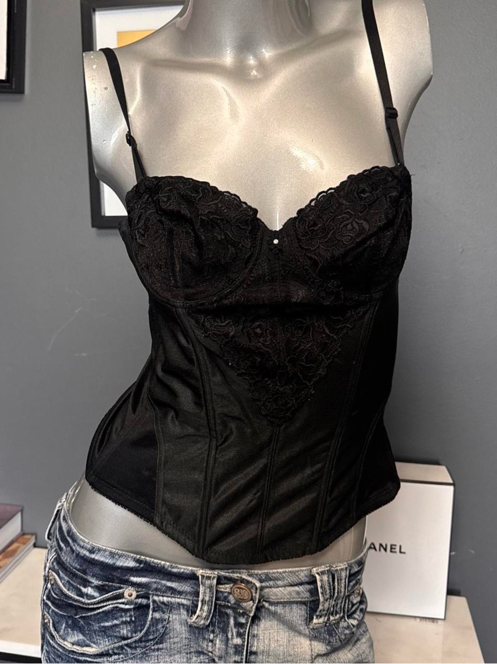 Vintage black Bustier corset top